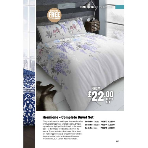 700943 Hermion - Complete Duvet Set - Single 