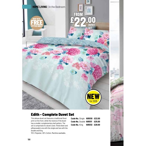 605510 Edith - Complete Duvet Set - Single 