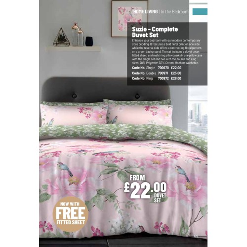 700970 Suzie - Complete Duvet Set - Single 