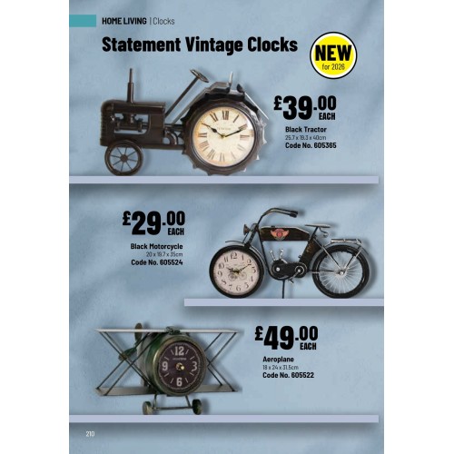 605522 Hometime Metal Clock - Aeroplane 