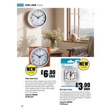 605361 White Wall Clock