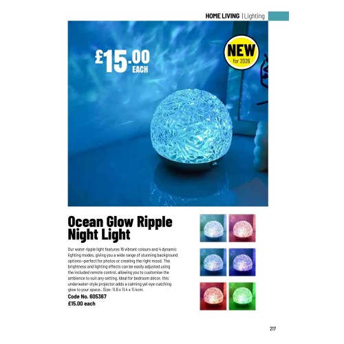 605367 Ocean Glow Ripple Night Light