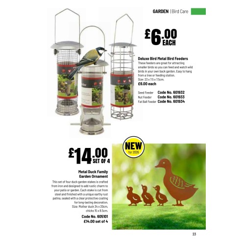 605101 4pk Metal Duck Family Garden Ornament 