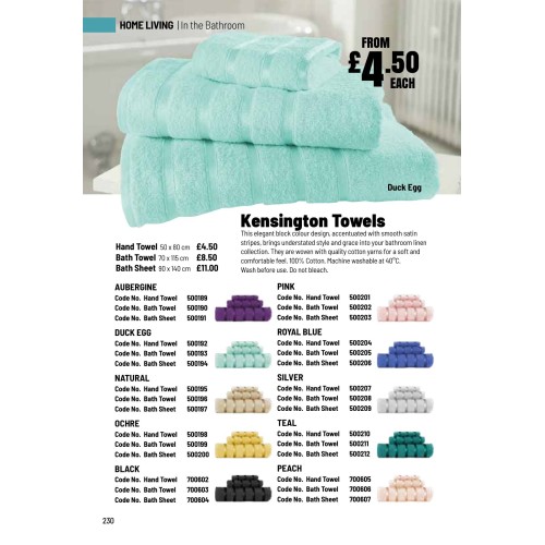 700603 Kensington Bath Towel Black