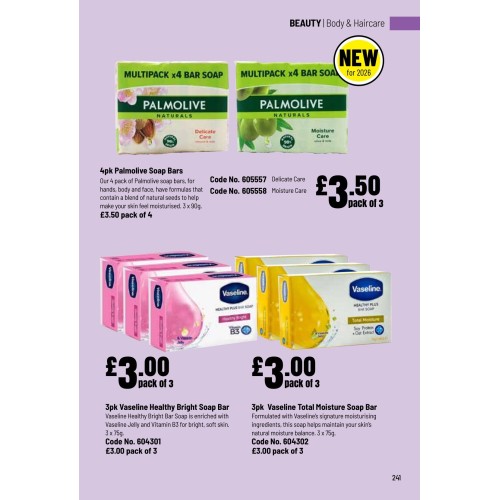 605557 4pk Palmolive Soap Bars - Delicate Care