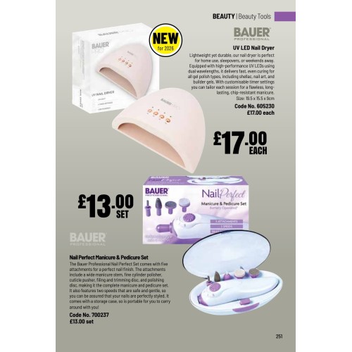700237 Bauer Professional Nail Perfect Manicure And Pedicure Set 700237