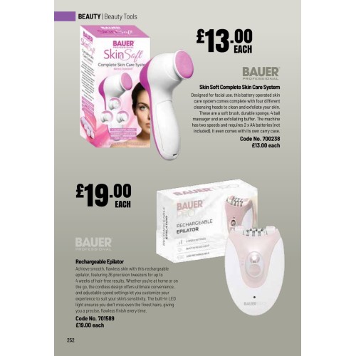 700238 Bauer Battery Operated Skin Soft Complete Skin Care System 700238