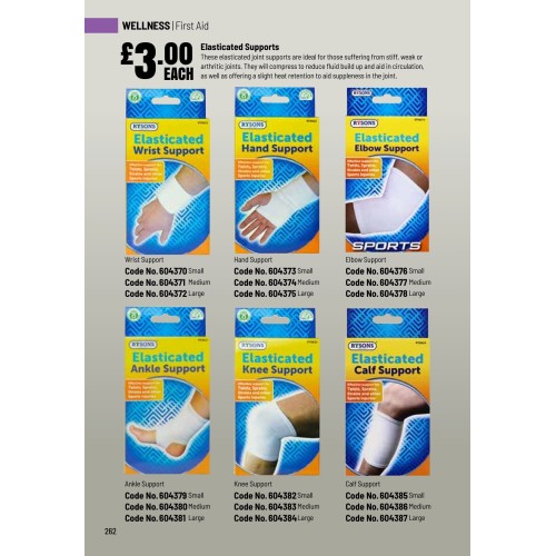 604372 Elasticated Wrist Supports - Large
