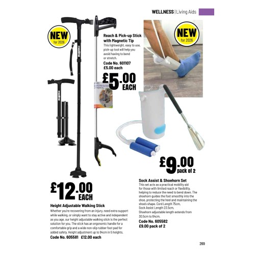 605581 Height Adjustable Walking Stick