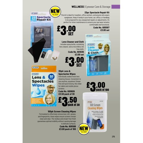 605588 100pk Screen Cleaning Wipes