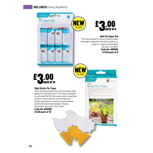 605598 8pk Fly Paper Set