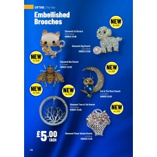 605622 Diamanté Cat Brooch