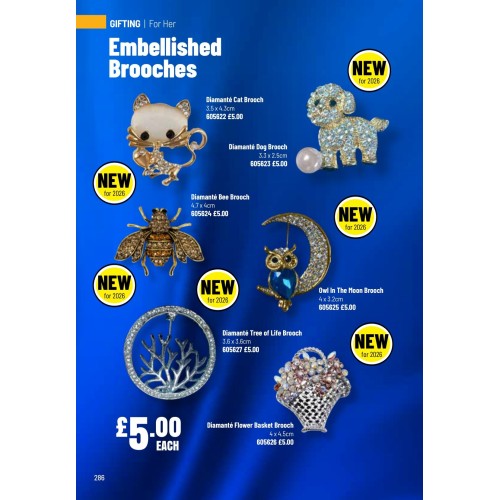 605627 Diamanté Tree of Life Brooch