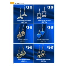 605632 Diamanté Mermaid Tail Drop Earrings