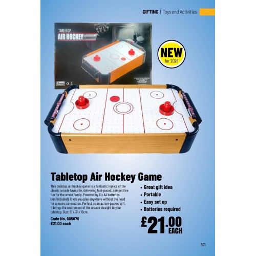605679 Tabletop Air Hockey Game