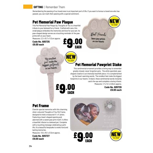 605726 Pet Memorial Pawprint Stake