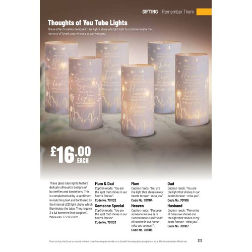 701102 Thoughts of You Tube Lights - Mum & Dad