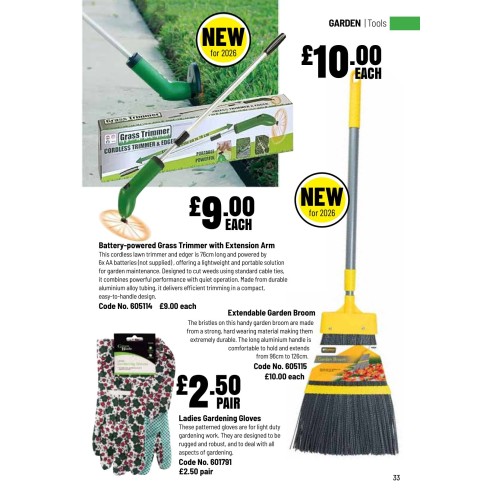 605114 Battery-powered Grass Trimmer with Extension Arm
