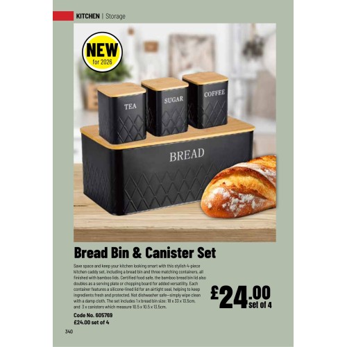 605769 Bread Bin & Canister Set