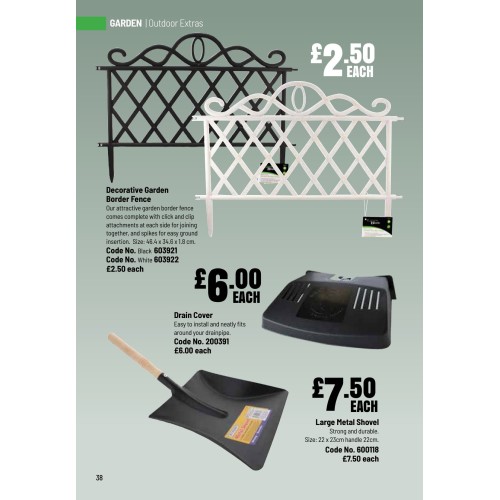 603921 Decorative Garden Border Fence Black