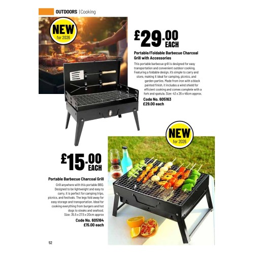 605164 Portable Barbecue Charcoal Grill