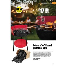 605166 Leisure 14” Round Charcoal BBQ