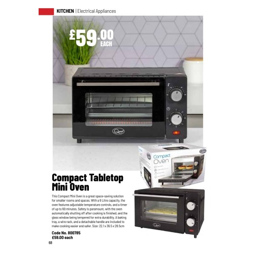 800785 Compact Tabletop Mini Oven