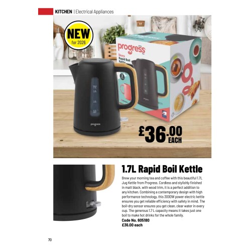 605180 1.7L Rapid Boil Kettle