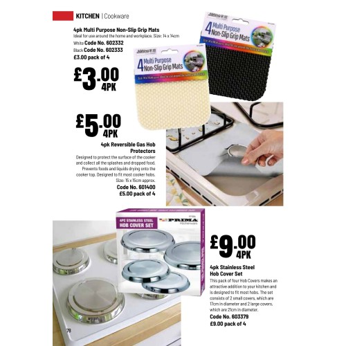 603379 4pc Hob Cover Set