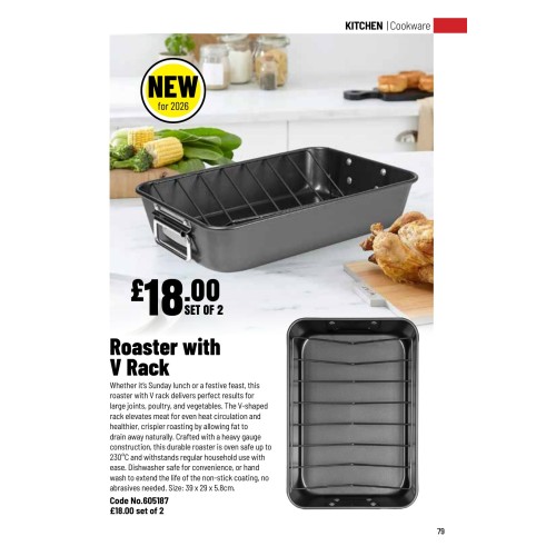 605187 Roaster with V Rack