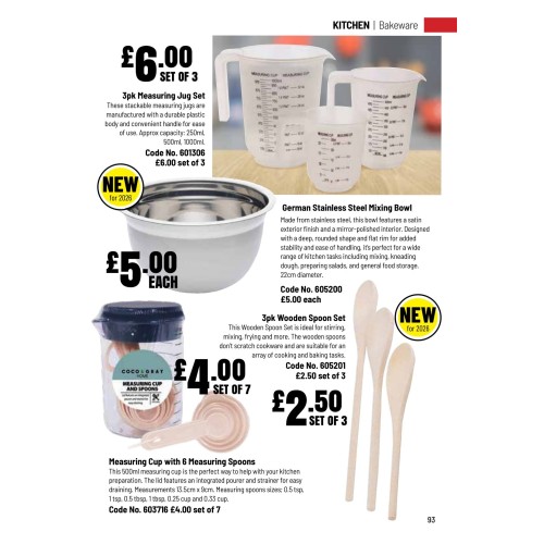 603716 Measure Cup with Lid and 6 Measure Spoons