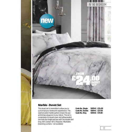 500144 Marble - Duvet Set Double