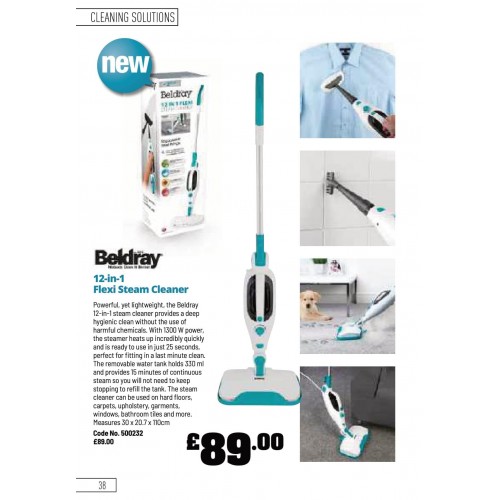 500232 Beldray 12 in 1 Flexi Steam Cleaner 