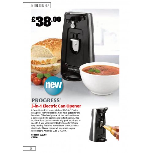 500258 3 in 1 Electric Can Opener 