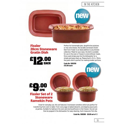 500260 Fissler Set 2 Stoneware Ramekin Pots 