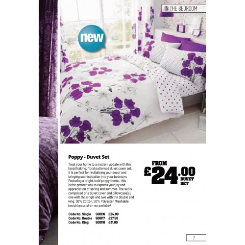 500117 Poppy - Duvet Set - Purple Double