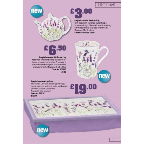 500283 Purple Lavender Tea Bag Tidy 