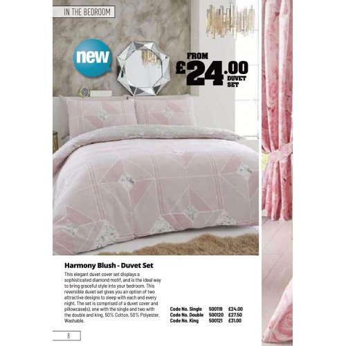 500121 Harmony Blush - Duvet Set King