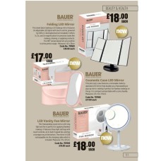 701591 Bauer Folding LED Mirror 