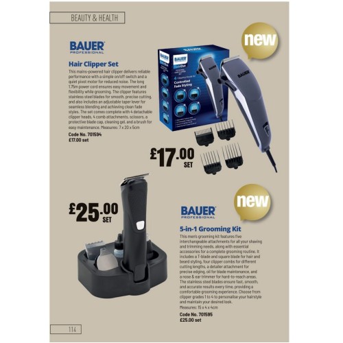 701595 Bauer Male 5-in-1 Grooming Kit 