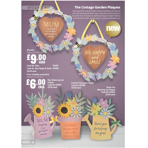 701265-1 Mum Watering Can Plaque