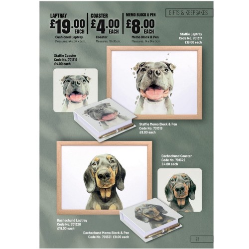 701320 Licks & Kisses Laptray Dachschund