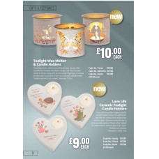 701363 Tealight Wax Melter and Candle Holders Floral