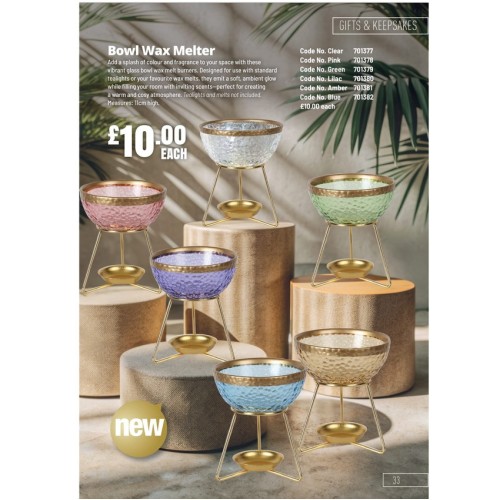 701377 Bowl Wax Melter Clear