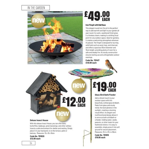 701417 Iron Firepit with Ball Base 