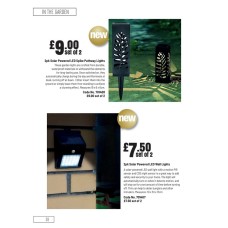 701407 2pk Solar Powered LED Wall Light 