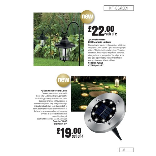 701415 4pk LED Solar Ground Lights 