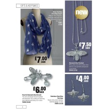 701611 Silver Foil Bee Print Maxi Scarf 