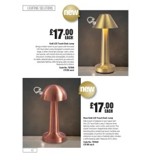 701399 Gold LED Touch Desk Lamp 