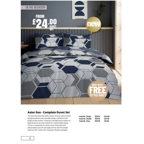 701435 Complete Duvet Set - Aster Geo Double 